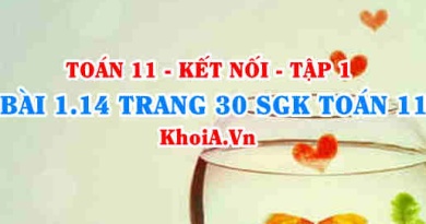 Bài 1.14 trang 30 SGK Toán 11 tập 1 Kết nối tri thức